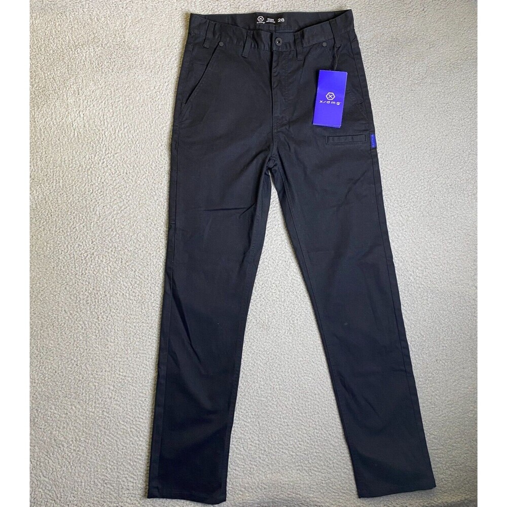 X/ DMG Pants Mens 28 (Fits 30) Black X02 Pant Pockets Stretch Workwear Work NWT